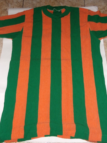 Antigua Años 70 Camiseta De Pique Rayas Verde Y Naranja T 38