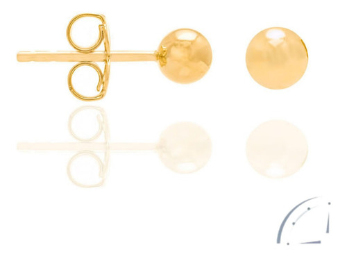 Brinco Folheado A Ouro 18k Rommanel Bola Lisa 520246