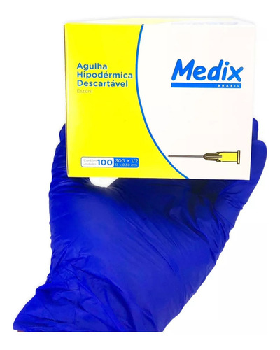 Agulha Hipodermica Aplicação Incisões Estéril 13x0,30g Medix Capacidade Em Volume 13 Cc