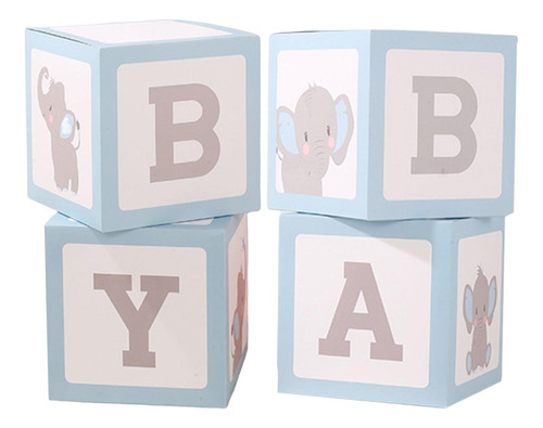 Cajas De Globos Con Letras De Bebé Para Baby Shower, Azul