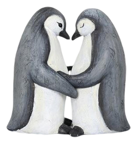 Estatua Decorativa De Pingüino De Resina Para Abrazar