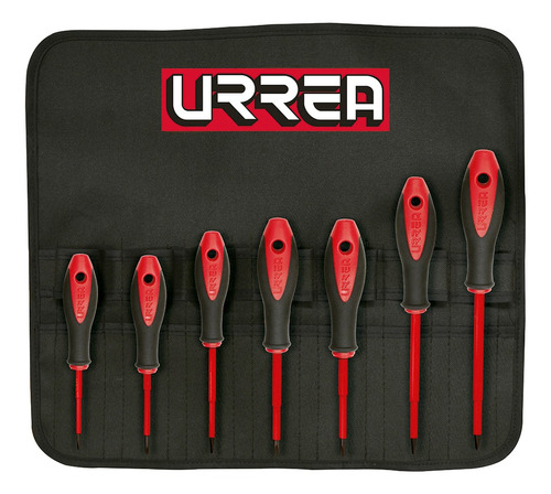 Juego De 7 Destornilladores Urrea Bimaterial 1000v 9700ba /v