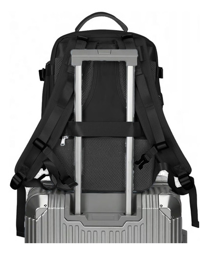 Mochila Vonne Fmvi-osl Para Viaje Con División Interna Negro Liso