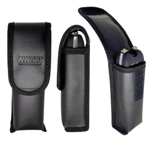 Porta Acessórios Aparelhos Em Couro Para Cinto Wwart Cor Preto