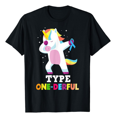 Divertida Camiseta De Unicornio Diabetico Tipo 1 Tipo T1d Ti