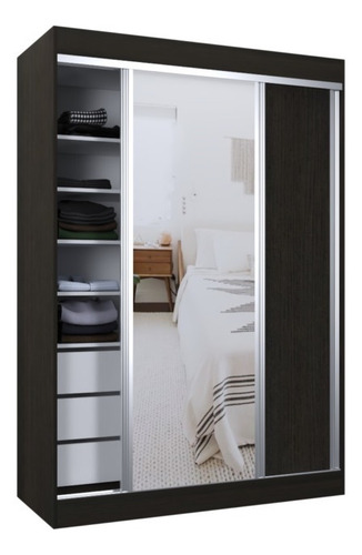 Imagen 1 de 7 de Placar Ropero Vestidor 140x200 Corrediza Espejo