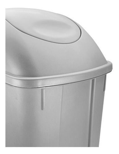 2 Botes De Basura 42 L Verde Gris Con Tapa Balancín Lateral
