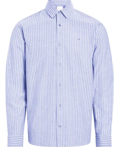 Camisa Azul Chambray Con Rayas DĂșo Calvin Klein