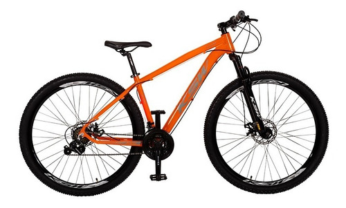 Bicicleta Ksw Xlt 100 21v Shimano Cor Laranja Neon com Prata Tamanho do quadro 21