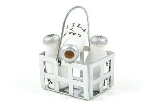 Touch Of Nature Miniature Basket Of Milk Bottles 1  1pc