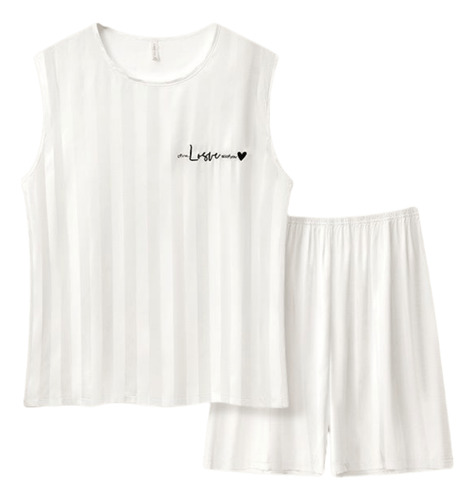 Pijama De Seda De Verano Para Hombres Conjunto De 2 Piezas