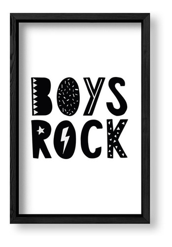 Cuadros Bebes 20x30 Box Negro Boys Rock Now