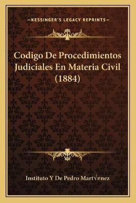 Libro Codigo De Procedimientos Judiciales En Materia Civi...