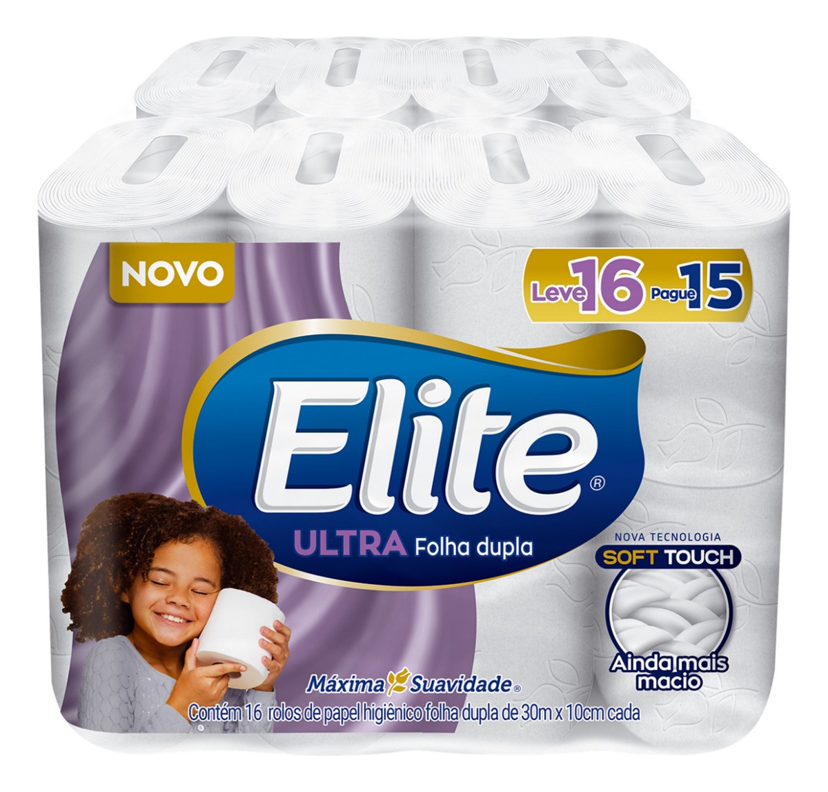 Papel Higiênico Folha Dupla Ultra 16 Unidades ‎Elite Duallete