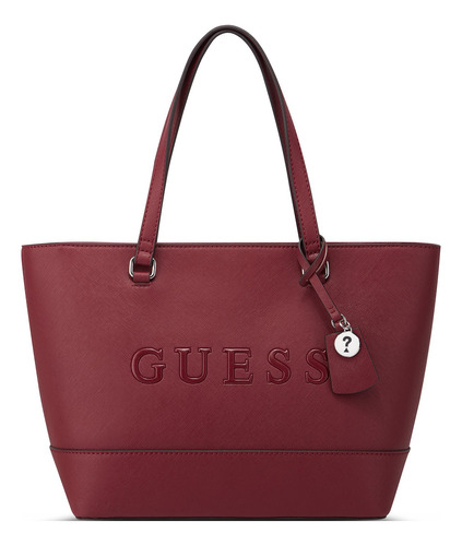 Bolsa Tote Guess Factory Con Logo Estampado Para Mujer Acabado de los herrajes Niquel Color Rojo Correa de hombro Rojo Diseño de la tela Liso