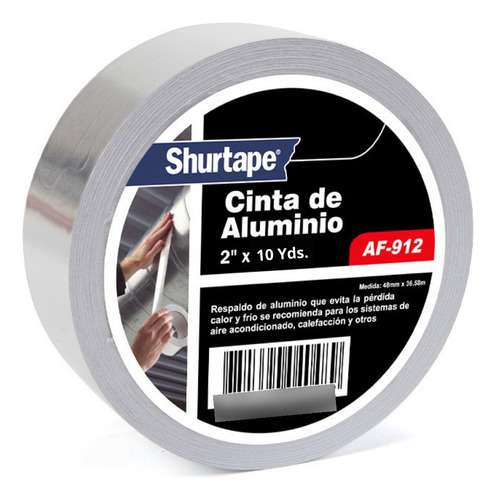 Cinta De Aluminio 2 PuLG X 10 Yds(9.14m) Shurtape - Af-91210