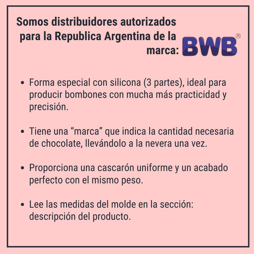 Molde Bwb 54 Trufa Diamante 40 Grs (3 Partes) / Lauacu Transparente