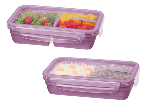 Conjunto Kit 2 Potes Marmita Açai Hermético 730/820ml