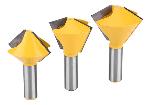 Router Bit 3pcs Set 1 2  Vastago Pajaro Boca Pegamento Junta