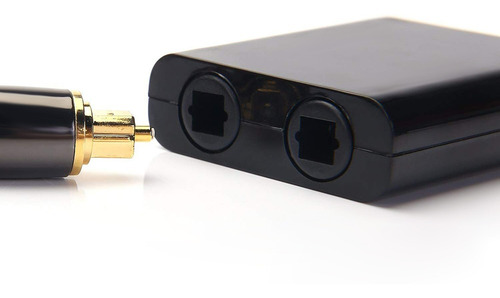Digital Toslink Fibra Óptica Splitter 1 Em 2 Out Adaptador