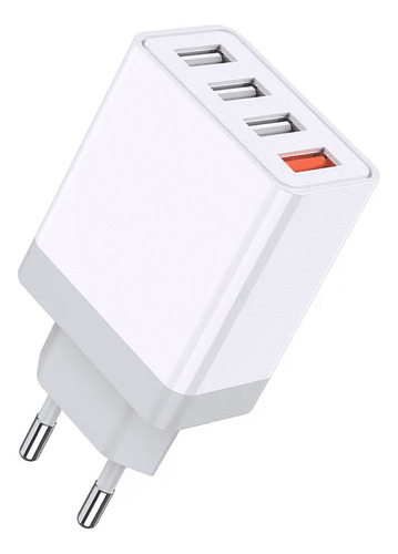Carregador Caixinha Turbo Compacto 4x Usb Cor Branco