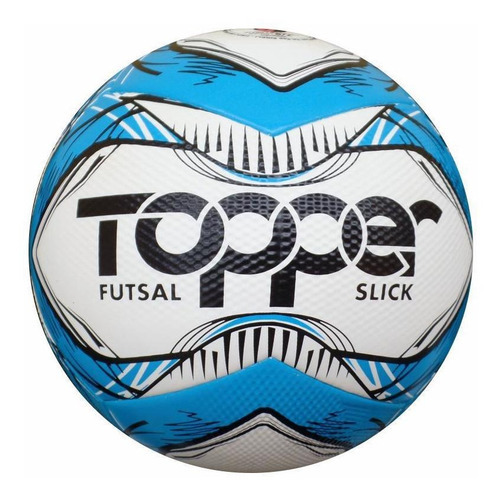 Bola Futebol Futsal Salão Topper Slick Branco Com Azul