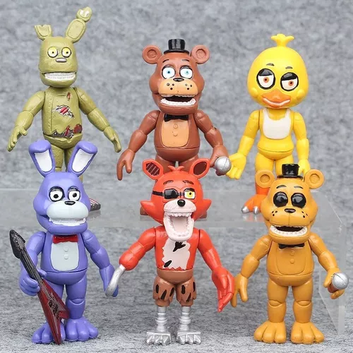 Kit 6 Bonecos Animatronics Five Nights At Freddy's Fnaf