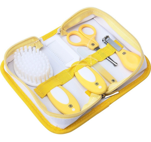 Imagem 2 de 4 de Kit Higiene 5 Pçs C/ Necessaire Amarelo Pimpolho 87443