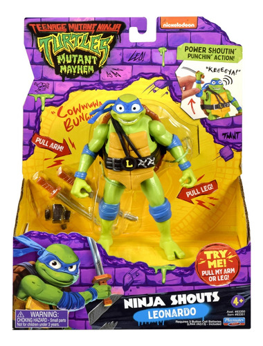 Muñeco Articulado Tortugas Ninjas  Leonardo C Sonido P Niños