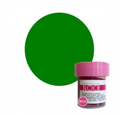 2 Unid. Colorante En Pasta Verde Bloch 15 Grs