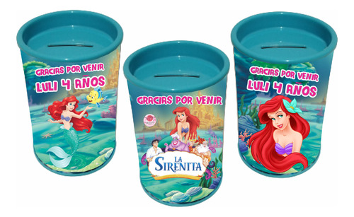 Alcancías Souvenirs La Sirenita Personalizadas X10