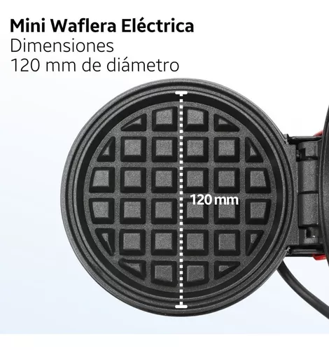 Waflera Electrica Redonda Gofrera Belga Sandwichera Maquina Hacer Waffles  Mini 