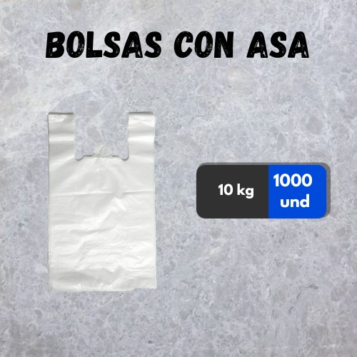 Bolsas De 10 Kg Con Asa Paquete De 1000 Unidades