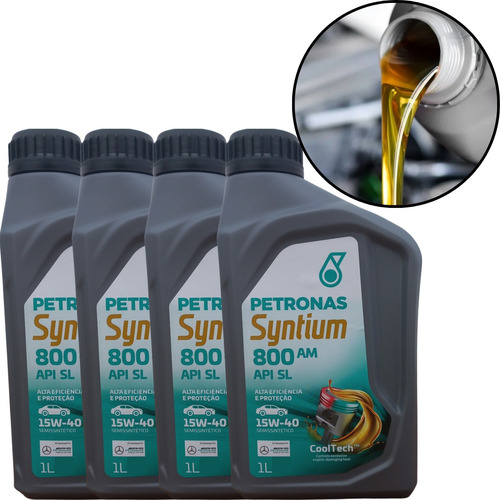 4 Litros Óleo De Motor Semi-sintético 15w40 Petronas Syntium