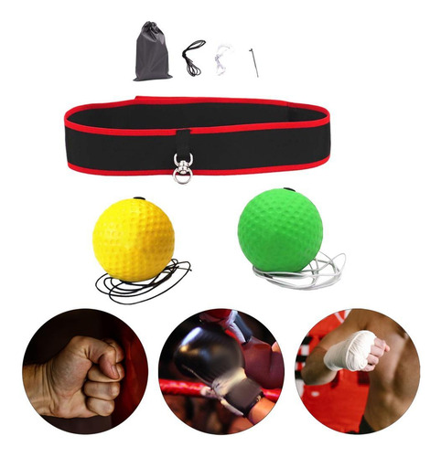 2 Pelota De Boxeo Para , Diadema, Pelota De Bolas Amarillas