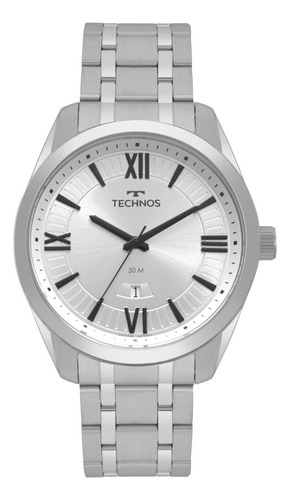 Relógio Masculino Technos Prata 2115msq1k