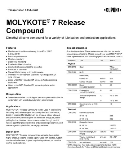Molykote 7 Compuesto Desmoldante 150g