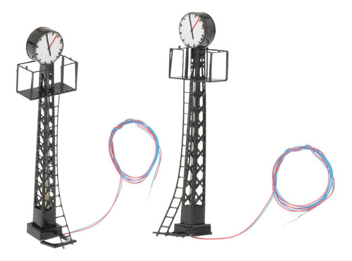 2x Modelo De Luces Ferroviarias Escala Ho Lámpara Led Negro