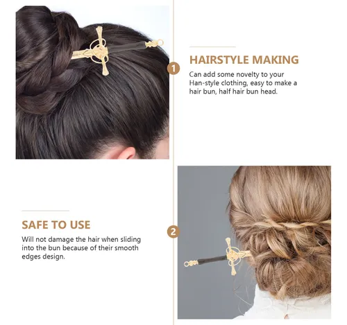 Espadas Chinas Para El Cabello, 4 Unidades, De Aleación, Est