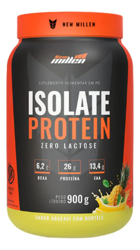 Whey Isolate Protein Zero Lactose Pote 900g New Millen Sabor Abacaxi Com Hortelã