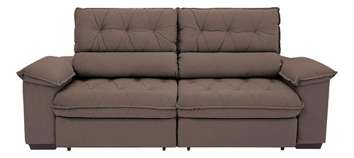 Sofá 3 Lugares Retrátil E Reclinável Piemont Suede Marrom... Cor Marrom