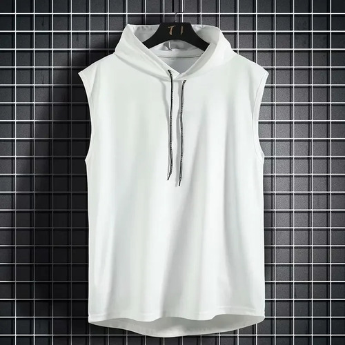 Chaleco Tipo Camiseta Con Capucha Sin Mangas De Verano Para