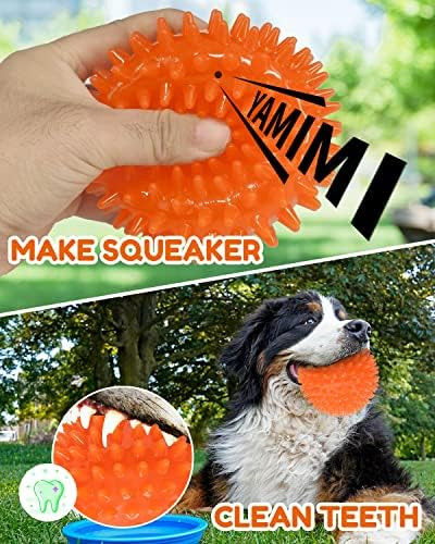 Pweituoet 4.5 Heavy Duty Squeaky Dog Balls Para Perros Medi