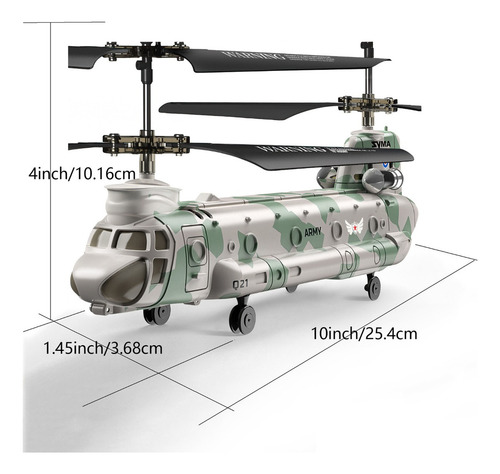 Helicóptero De Control Remoto Syma Q21 Camuflaje Chinook Ch-