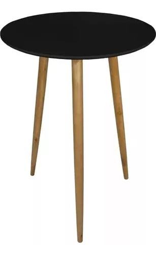 Mesa Bistro Redonda Preto Pé Palito Eucalipto 100cm Tripé Suporte V Jt Home