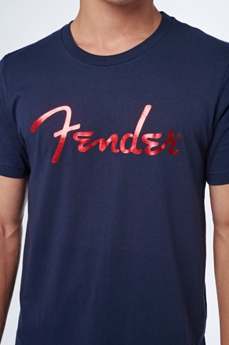 Camiseta Masculina Fender Foil Spaghetti Logo Nova Original