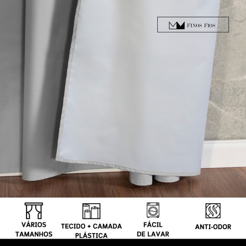 Cortina Blackout 100% Em Tecido + Pvc 3,00m X 2,70m Branco