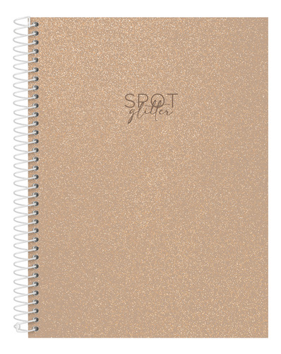 Caderno Feminino Universitário Spot Glitter Nude 15 Mat