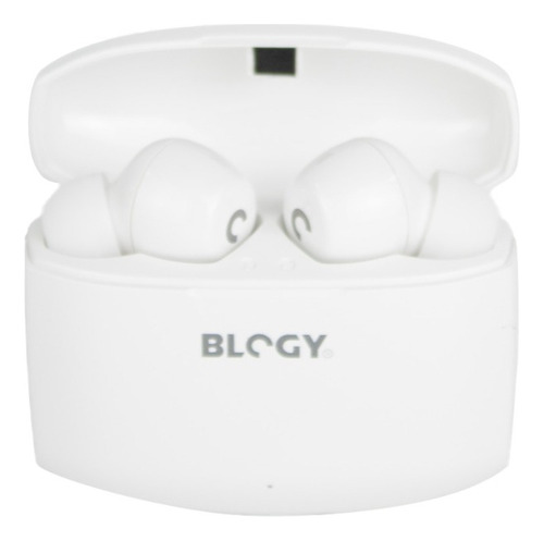 Audifonos Inalámbricos Bluetooth Con Estuche Blogy Bco Ubn50 Color Blanco