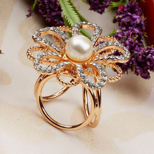 De De Imitación De Cristal Con Hebilla De Flores Para Mujer